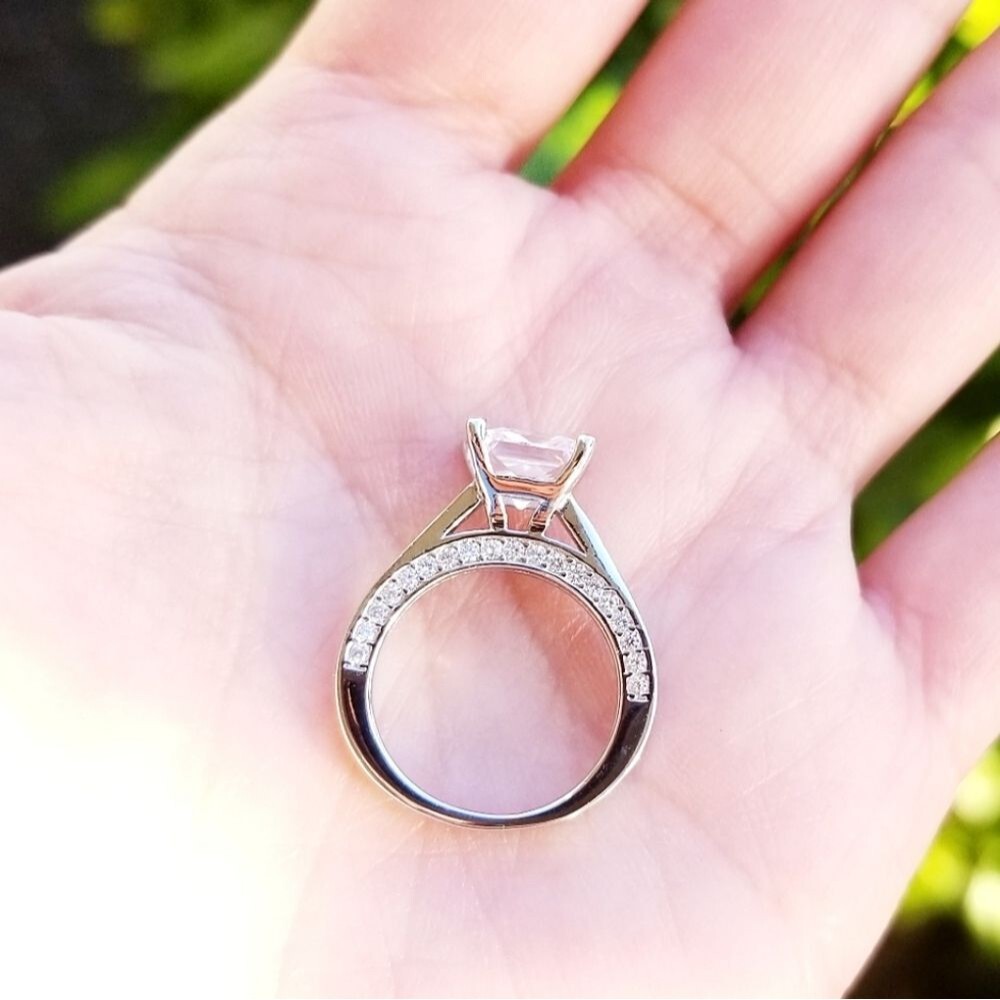 💎NEW💎 SOLID 925 SS SIMULATED DIAMOND RING - Picture 5 of 12